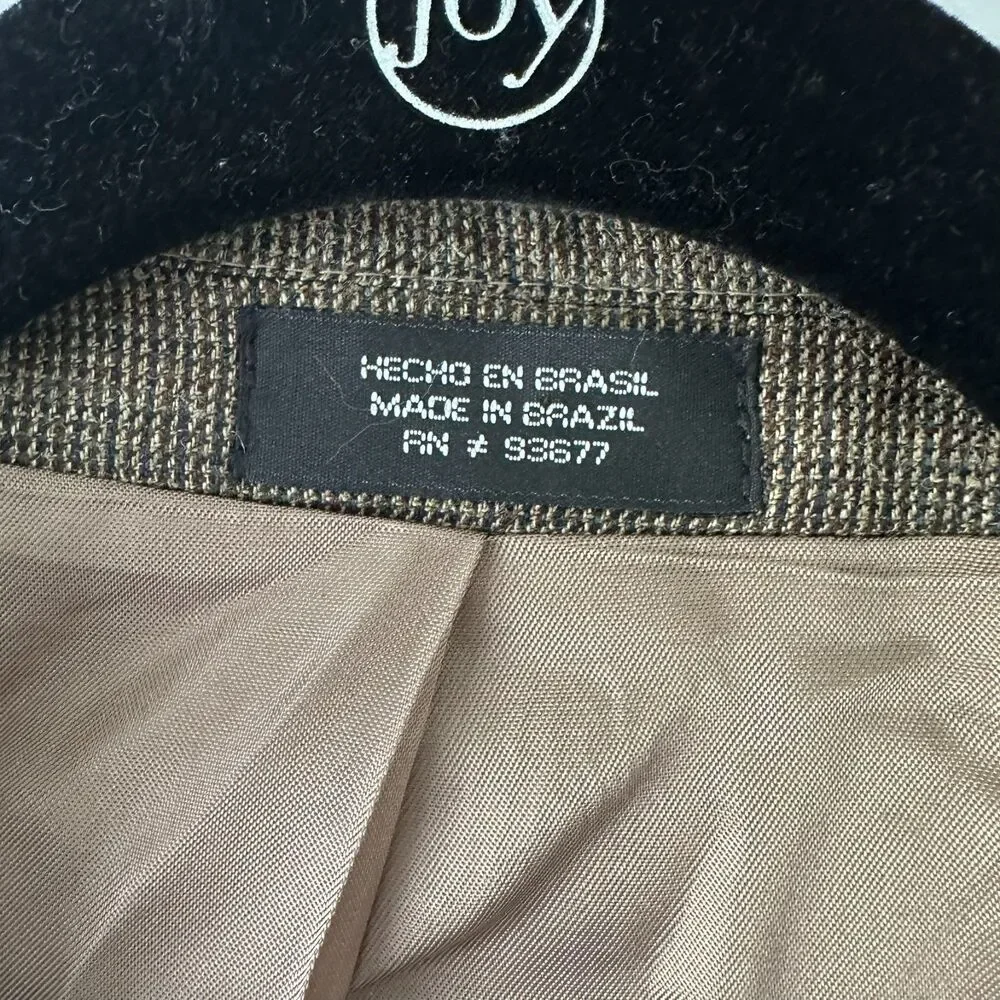Stafford Sise-46R Mens Sport Coat Blazer Suit Jacket Brown Silk Wool